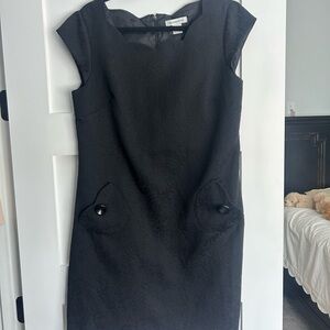 Liz Claiborne Black Textured Midi Dress
